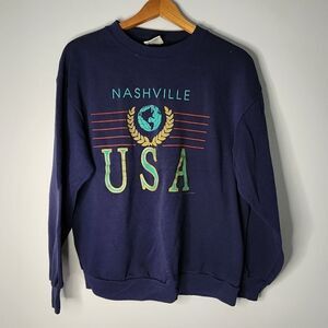 Nashville USA blue sweatshirt Delta made USA size XL